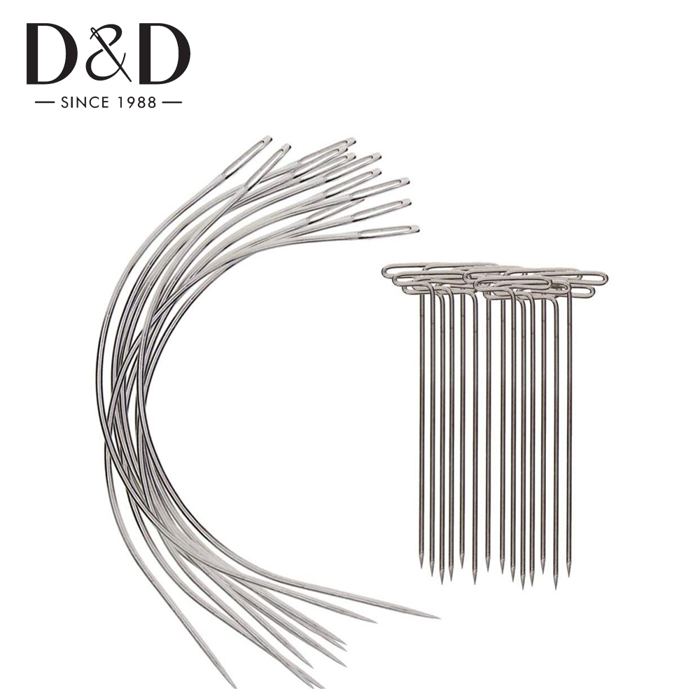 50Pcs 51mm Stainless Steel Straight Pins Stitch T Dressmaking Pins &amp; 20Pcs Hand Curved Needles Quilt Applique Sewing Accessories