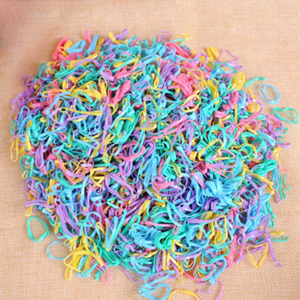 200 st / pack gummirep hästsvanshållare elastiska hårband band flätor flätor hårklämma pannband flickor hår tillbehör: 5