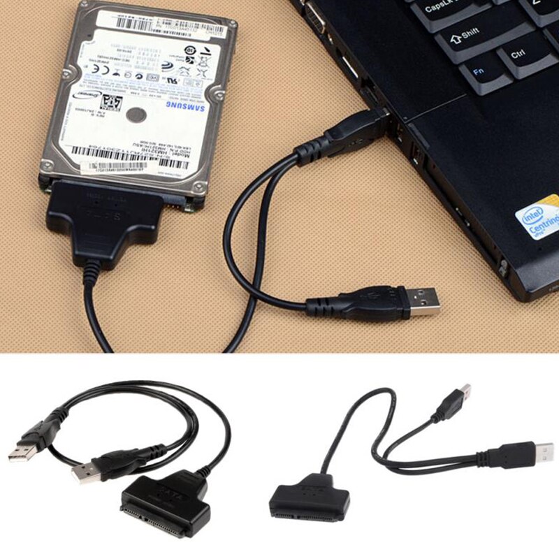 Double USB Connectors Powerful Adapter Cable Accessories Sata Connector USB 2.0 To USB 3.0 SATA 15 + 7 Pin Connector Gadgets