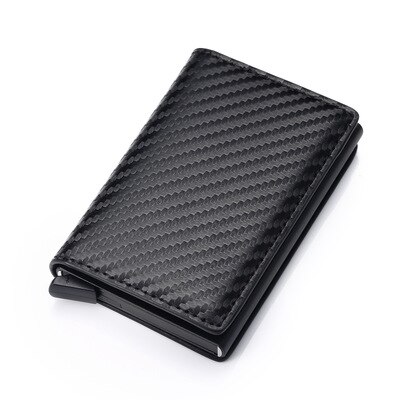 RFID Blocking Credit Card Holder for Male Anti Theft Men Wallets PU Leather Short Purse for women Bank ID Card Holder Business: carbon