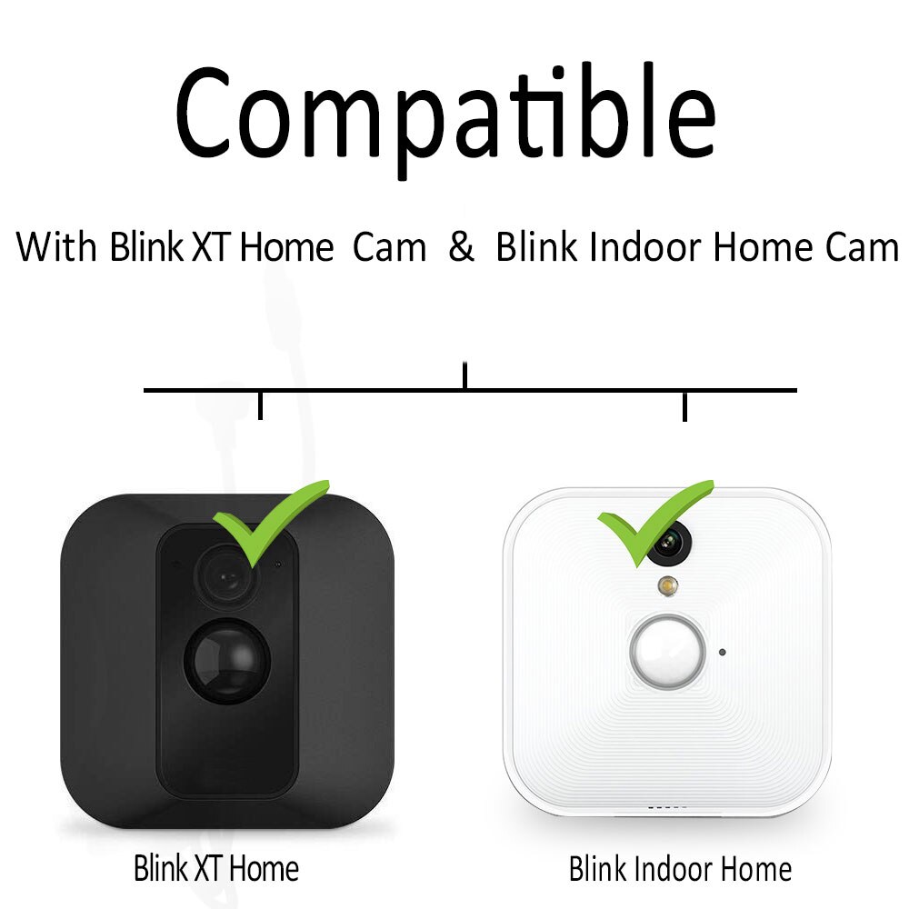 Vejrbestandigt strømkabel kompatibelt med blink xt hjemmekamera og til blink indendørs hjemmekamera 6m/20ft længder kabel, hvid