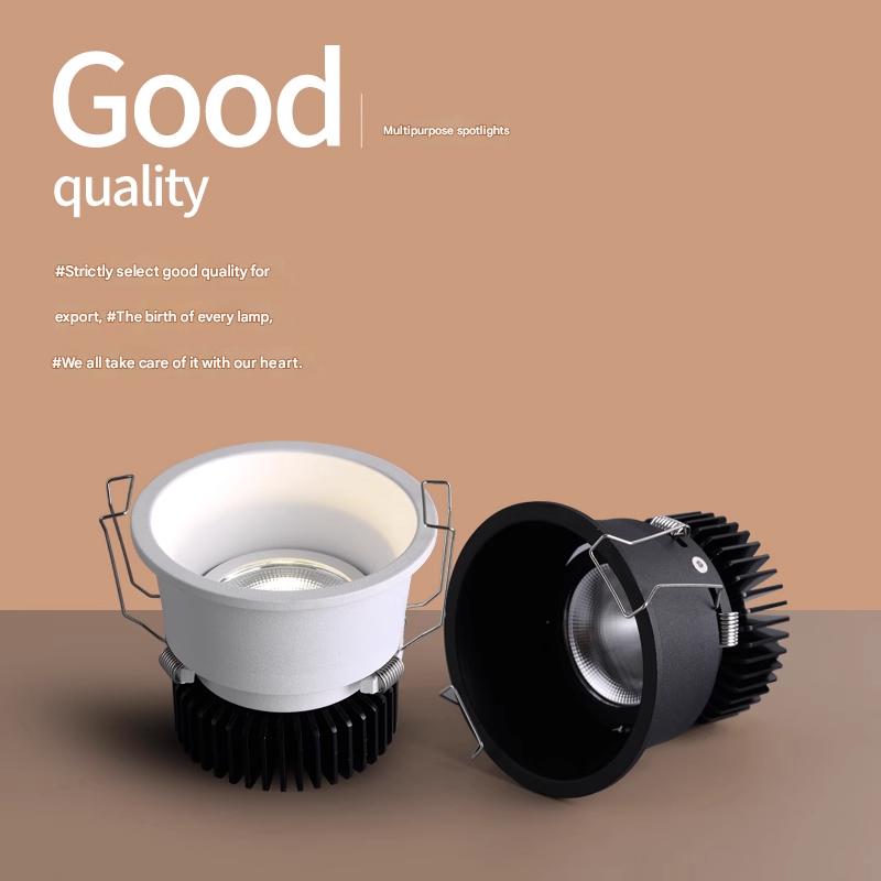 Household no main light narrow edge spotlight LED ceiling lamp embedded hole lamp living room high CRI deep anti-glare downlight