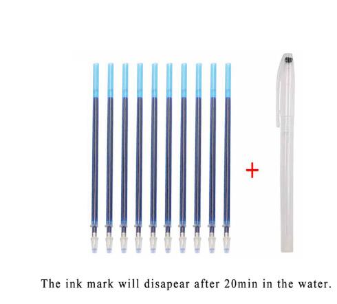 1Set Fabric Markers Pencil Fade Out for Drawing Lines Disappearing Marker Pens PP Multi Purpose DIY Craft Sewing Accessories: blue water vanish