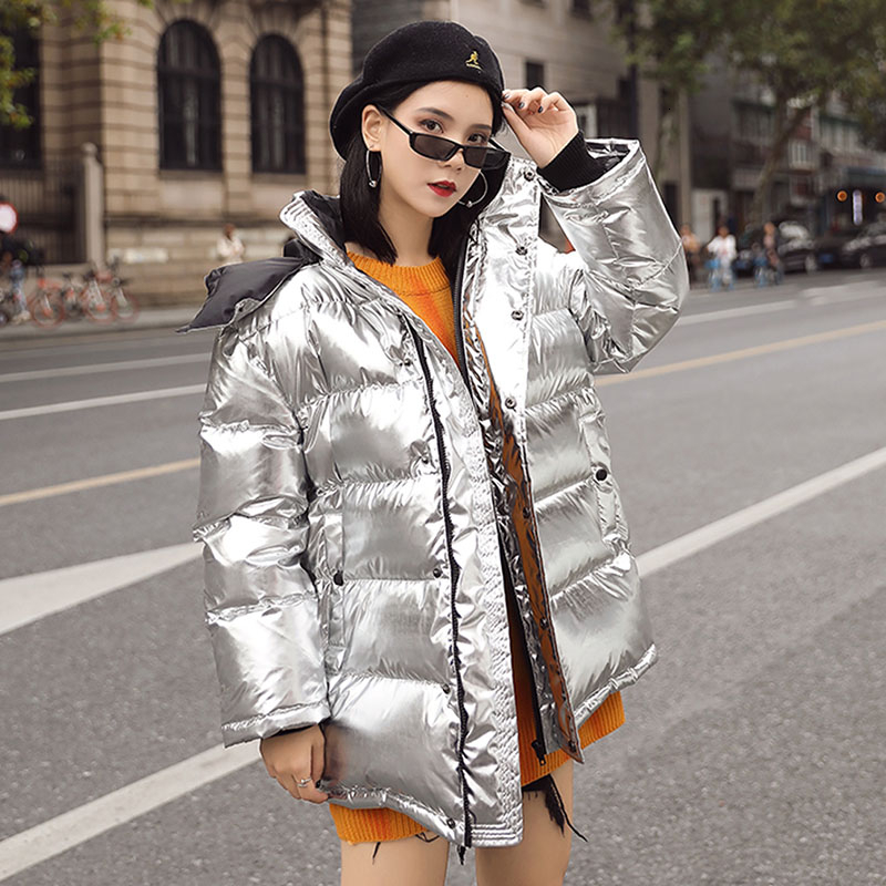 Vrouwen winter jassen vrouwen parka hooded Korte warme jas Zilveren dames parka winter Dikke Katoenen Gewatteerde jassen Uitloper MY279