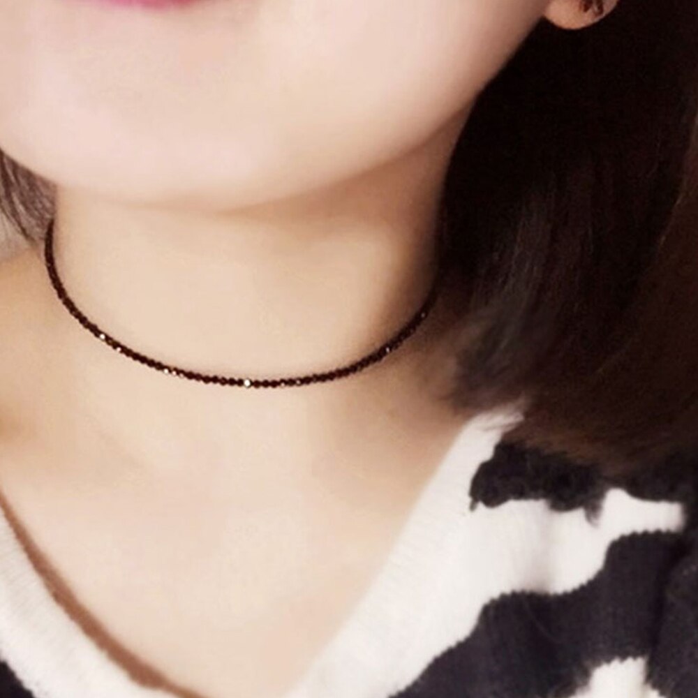 Eenvoudige Zwarte Kralen Korte Ketting Vrouwelijke Mode Sieraden Vrouwen Choker Kettingen Bijoux Femme Dames Party Ketting