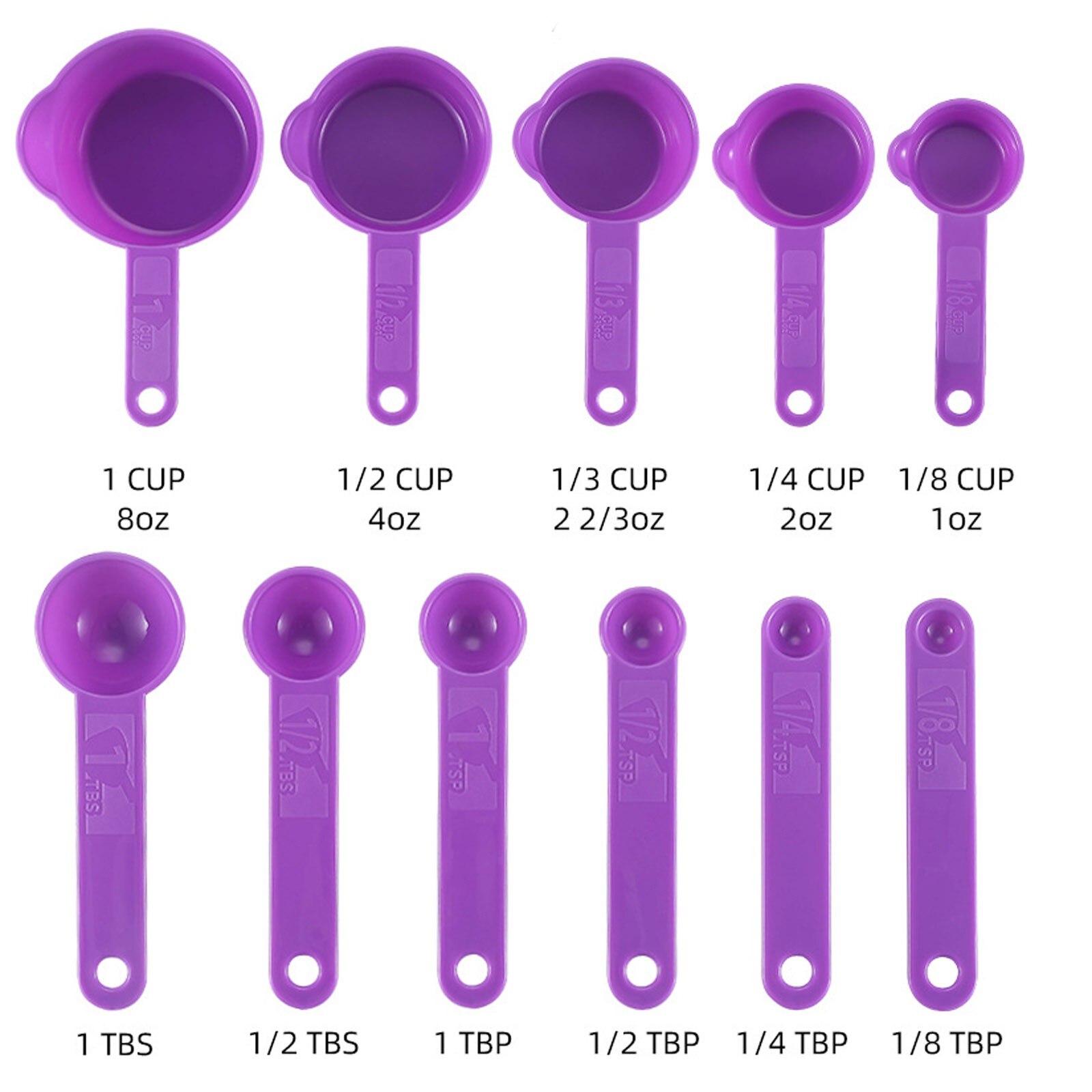 1X11 set of measuring spoons color plastic measuring spoons useful sugar cake baking spoons kitchen baking measuring tools45#