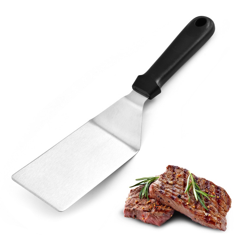 Tillbehörssats för grytor 6 delar grillspatel & skrapset flipper rostfritt stål för platt grill
