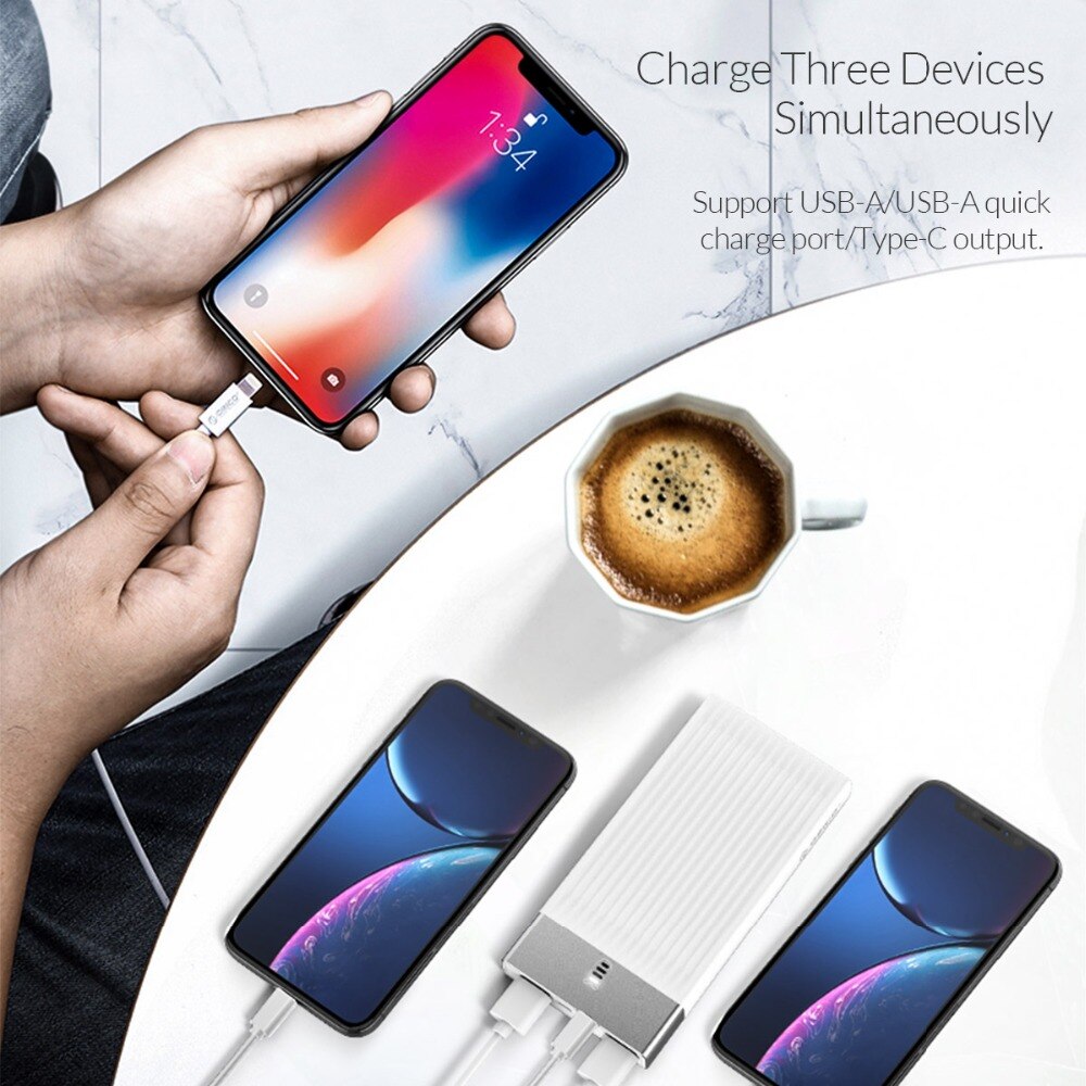 ORICO Quick Charge 3.0 Power Bank 10000mah Three Output 5V2A/9V2A/12V1.5A*1 18W Max External Battery Charge for Mobile Phone