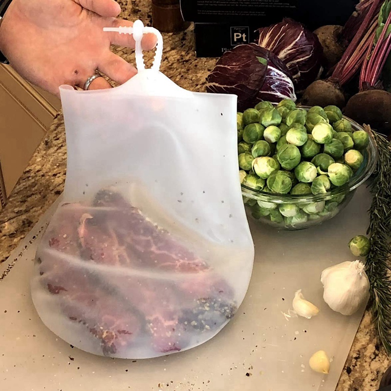 2- pack premium återanvändbara stora matlagning silikon sous vide påsar färska hålla miljövänlig mat bevarande nedsänkning cirkulatorer