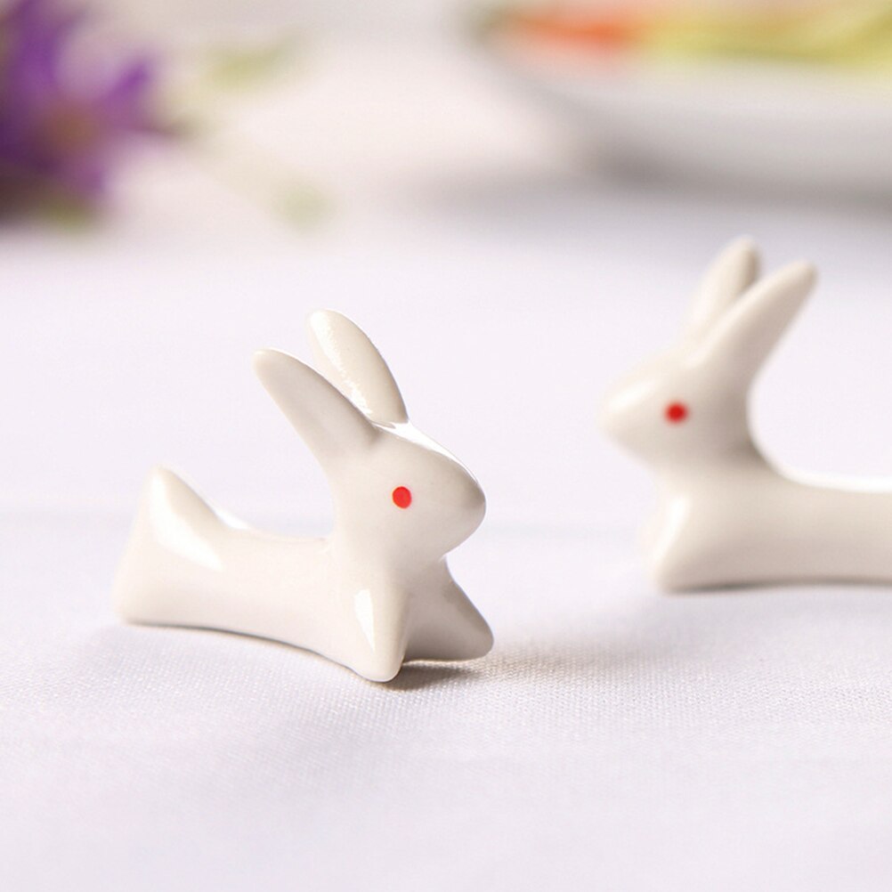 4Stck Hase bilden Essstäbchen Gestell Japanischen Stil Porzellan Löffel Halfter Essstäbchen Rest für Hotel und Haus