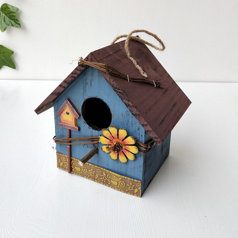 Opknoping Houten Vogel Huis Nest Decoratieve Vogelhuisjes Tuin Decor Diy Vogelhuisjes Voor Crafting Creëren Vogel Doos: 3