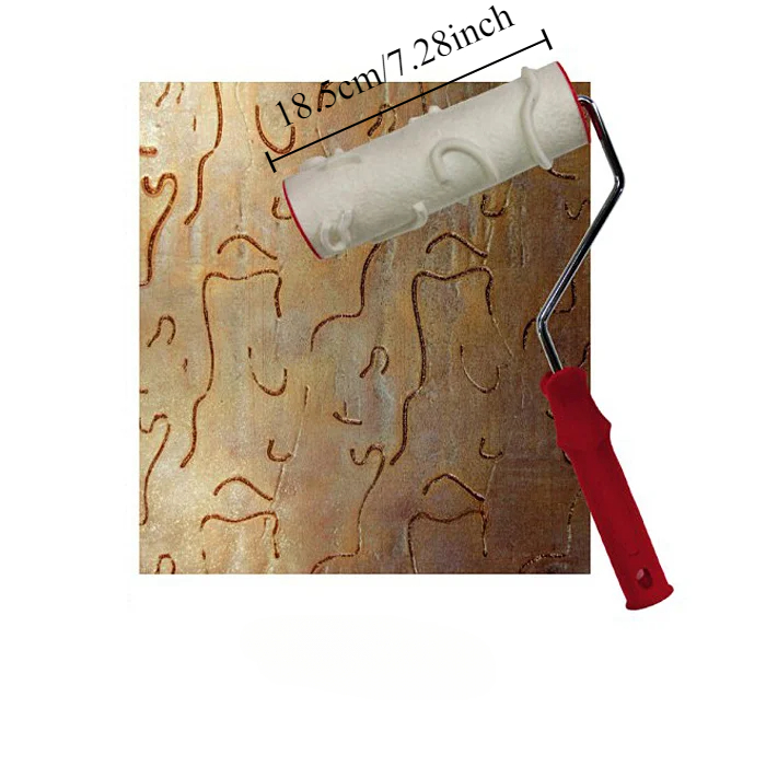 Strumento di verniciatura a rullo di vernice per timbro di protezione in gomma da parete rullo di vernice in rilievo con ruota in ceramica con vernice strutturata in poliuretano: Cachi