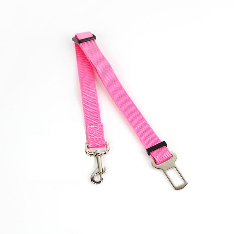 Veilig Rijden Huisdier Autogordel Nylon Ajustable Kat Hond Harnas Leiband Pet Seat Belt Travel Clip Voor Medium kleine Hond: pink