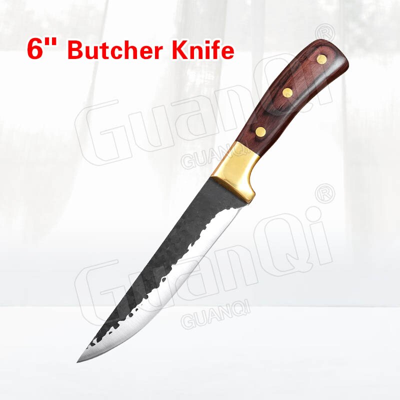 Stainless Steel Boning Knife Kitchen Knife Forged Butcher Knife Handmade Meat Cleaver Slicing Chef Knife Slaughter Knife Cutter: Style B
