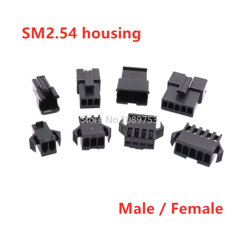 20 peças conector de plugue com parafuso sm2.54 2/3/4/5/ 6 pinos passo 2.54mm concha masculina e feminina embutida
