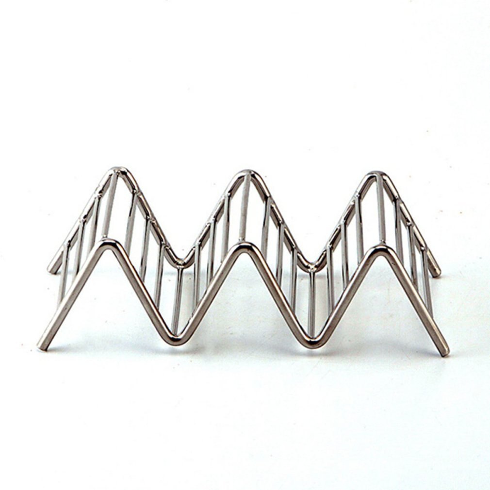 Wave Shape Stainless Steel Holders Rack Food Hard Stand Display Holds Kitchen Restaurant Tools Corn Roll Holder: 03