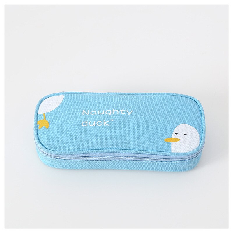 Fengdong School Stationery Pencil Bag For Boys Large Capacity Cute Animal Pen Bag Children School Pencil Case School Products: light blue