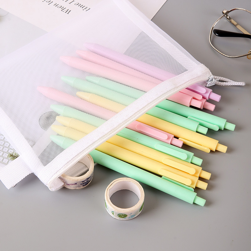 Bolsa de archivo de malla de nailon A4 A5 A6, bolsa de información de papel de prueba con cremallera transparente, bolsa para bolígrafos de estudiante de oficina, bolsa para sujetos, bolsa de almacenamiento de rompecabezas