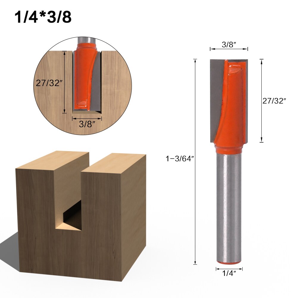 JGZUI1pc 8mm Reinigen bodem Graveren Bit vhm router bit Houtbewerking Gereedschap CNC frees frees voor hout