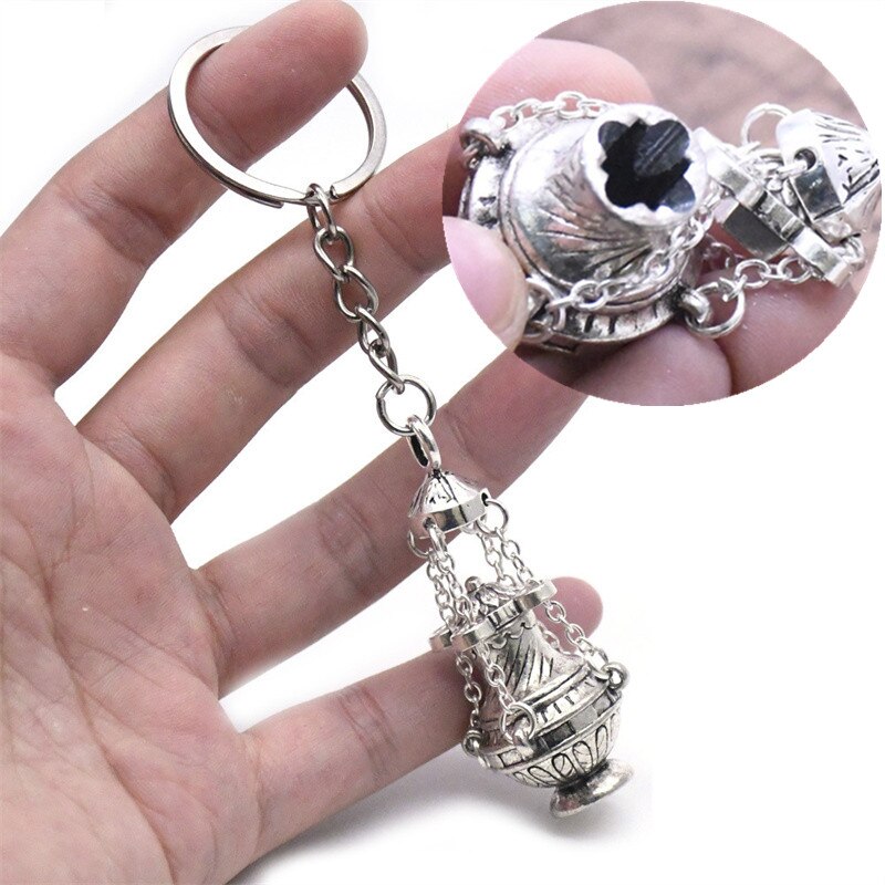 Nuovi regali di souvenir bruciatore di incenso cristiano portachiavi portachiavi religioso borsa pendente accessori portachiavi