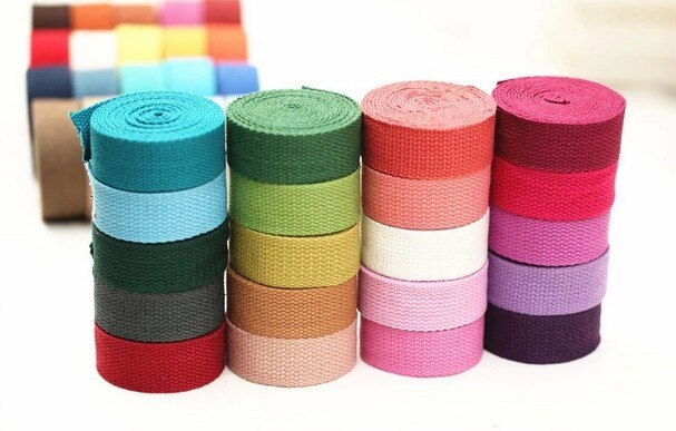 40 colors 32mm x1.3mm Medium Heavy weight Polyester Cotton webbing 1.25'' cotton tape bag belt DIY 5m