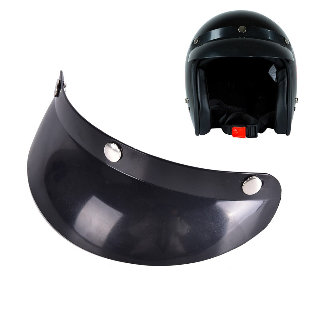 Vintage 3-Snap Motorhelm Piek Lens Open Gezicht Zonnescherm Visor Shield