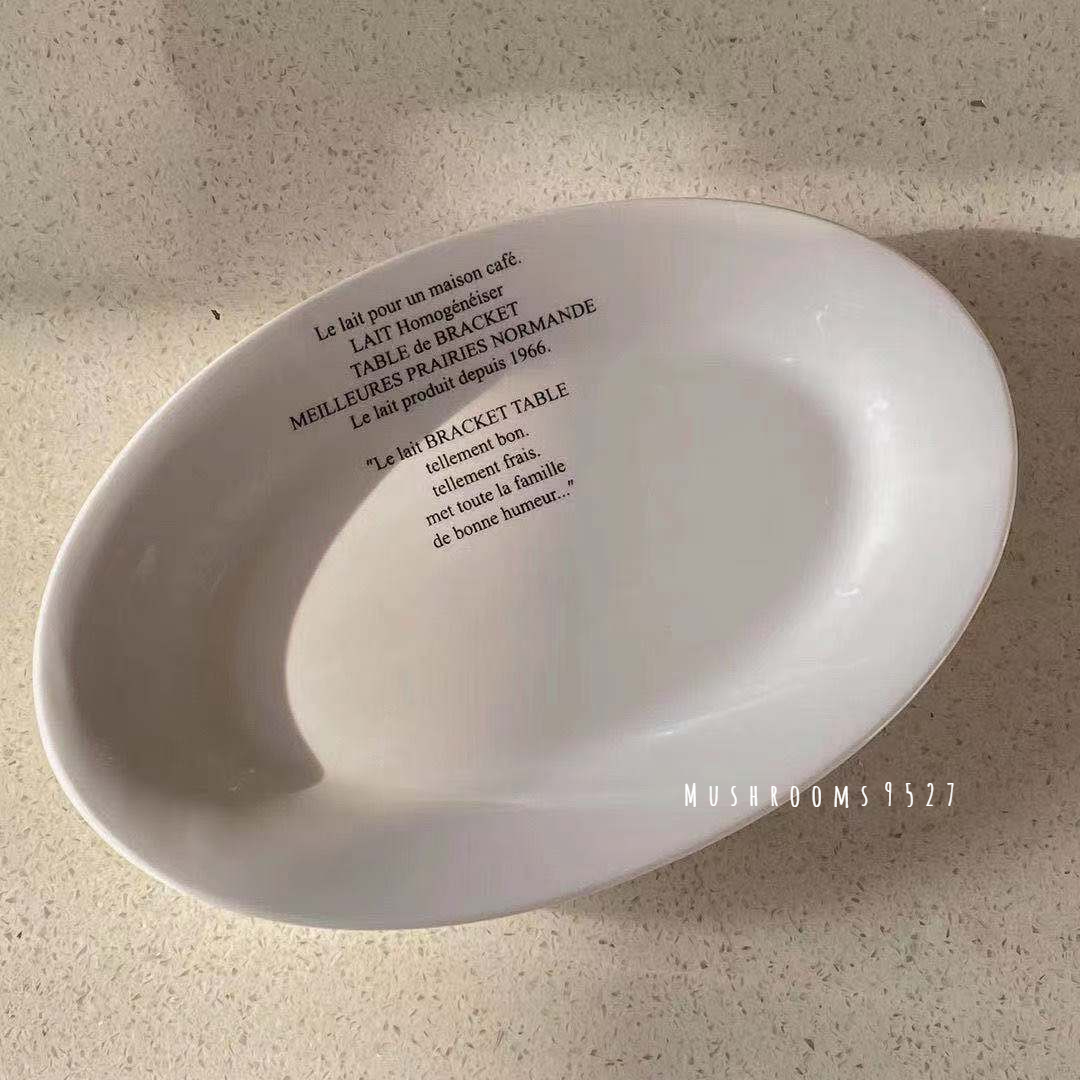 Korean French Retro French Alphabet Oval Pasta Cer... - Vicedeal