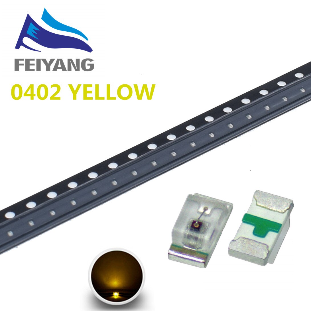 3000PCS 0402 SMD LED light-emitting diode smd Red Yellow Blue Green White Warm White 0range RGB 1.0*0.5*0.4MM 1005 super bright: Yellow