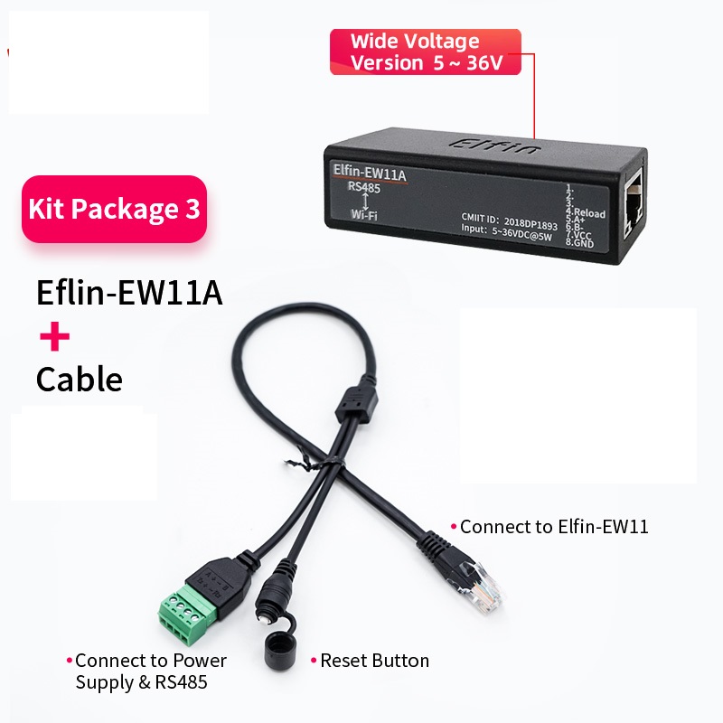 Serial port RS485 to WiFi device server module converter Elfin-EW11A-0 Modbus Protocol data transfer via WiFi: Light  Blue