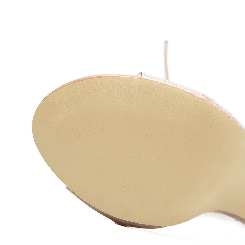 Novelty Clear Heels Women Sandals Cross-Strap High Summer Sandals Solid Casual Lace-Up Shoes 2121 Nice