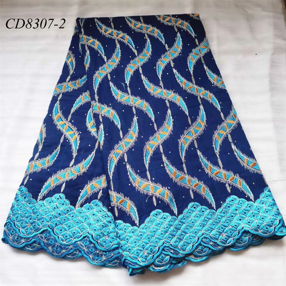 Cd8307 tungt vand grønne afrikansk schweizisk bomuld blonde stof 5 yards fancy blonder: 2