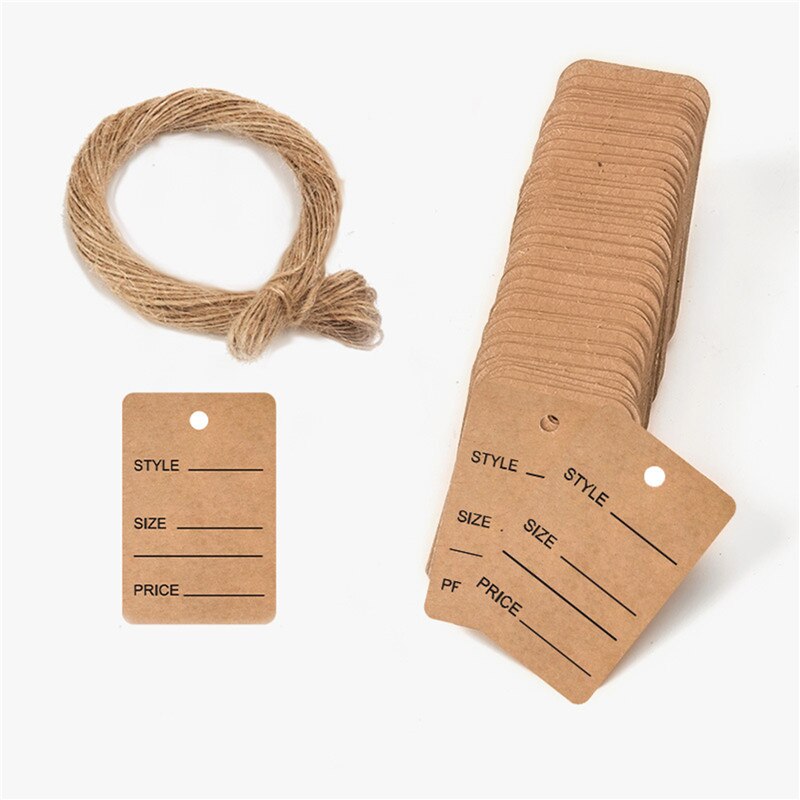 100pcs Kraft Paper Tags Thank You For Celebrating With Us Multi Style Crafts Hang Tag With Rope Labels Wrapping Supplies