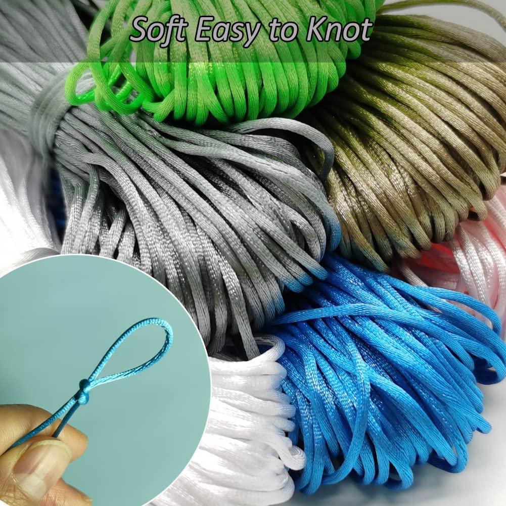 20 Meter Gevlochten Macrame Touw Zijde Macrame Koord Touw Draad Draad Nylon Koord Diy Voor Maken Chinese Knoop Armbanden Rat staart Koord