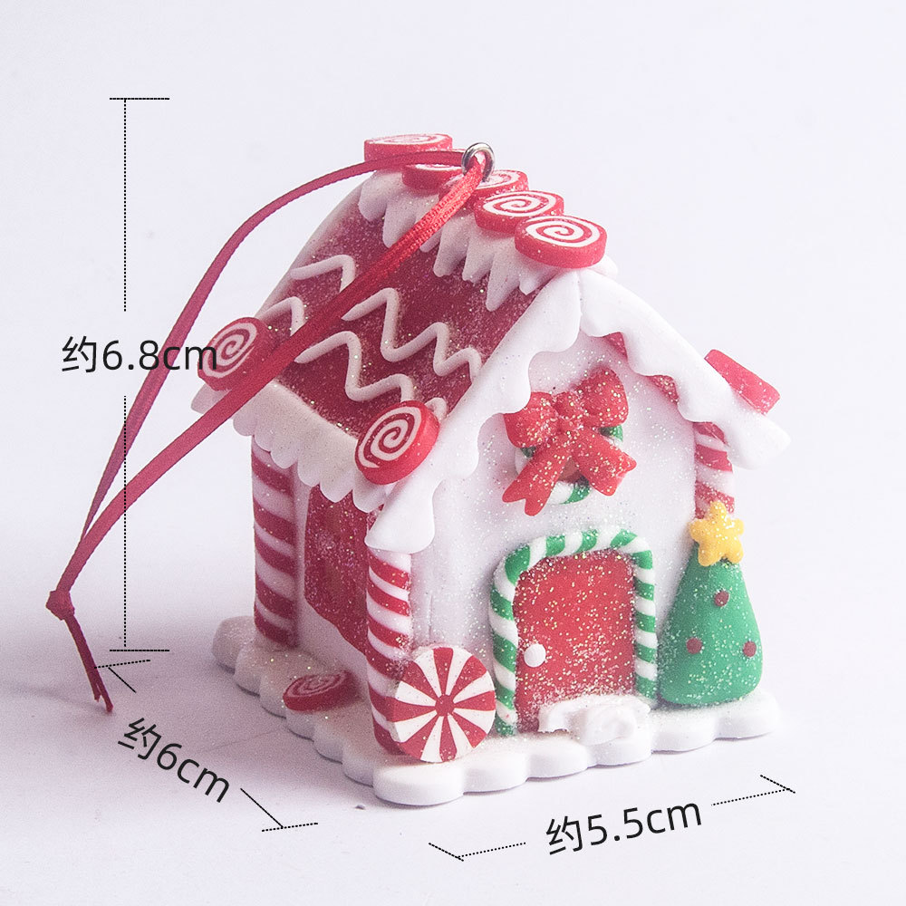 Weihnachtsbaum-Dekoration, Lebkuchen, kleines Haus, Anhänger, Zuhause, , Acryl, DIY-Anhänger, Weihnachten, 2024, Neujahr, Ornament, Navidad: Minze Grün