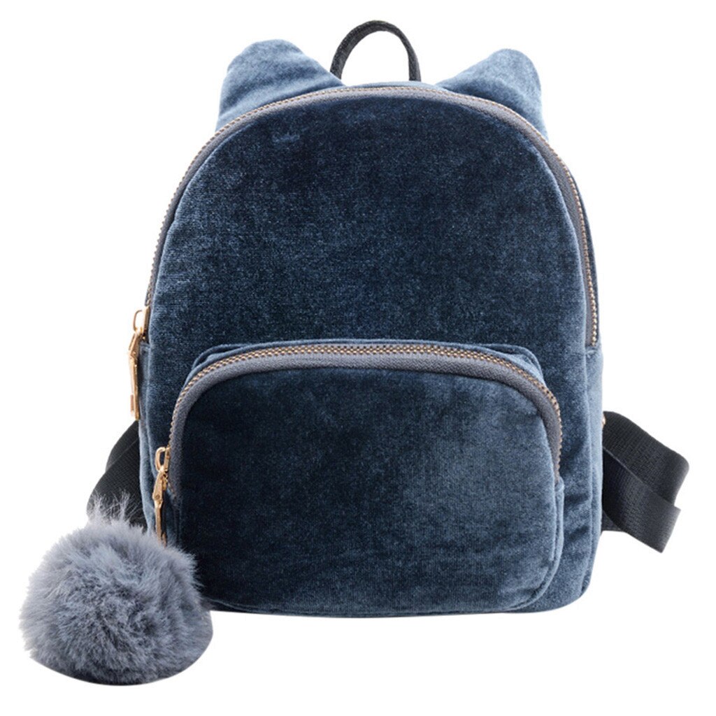 Vrouwen Velours Hairball Mini Rugzak Schouder Schooltassen Voor Tienermeisjes Studenten Rugzak Reizen Rugzak Bagpack: C