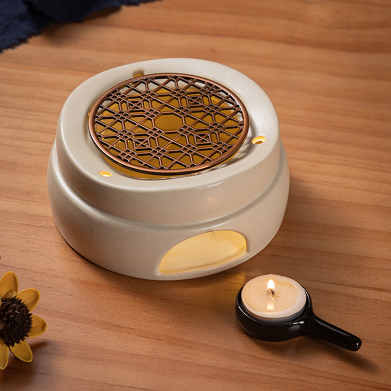 Creativo fornello da tè caldo scaldino in ceramica Kung Fu cinese impostato da tè accessori da tè riscaldatore di candela teiera base luce notturna arredamento