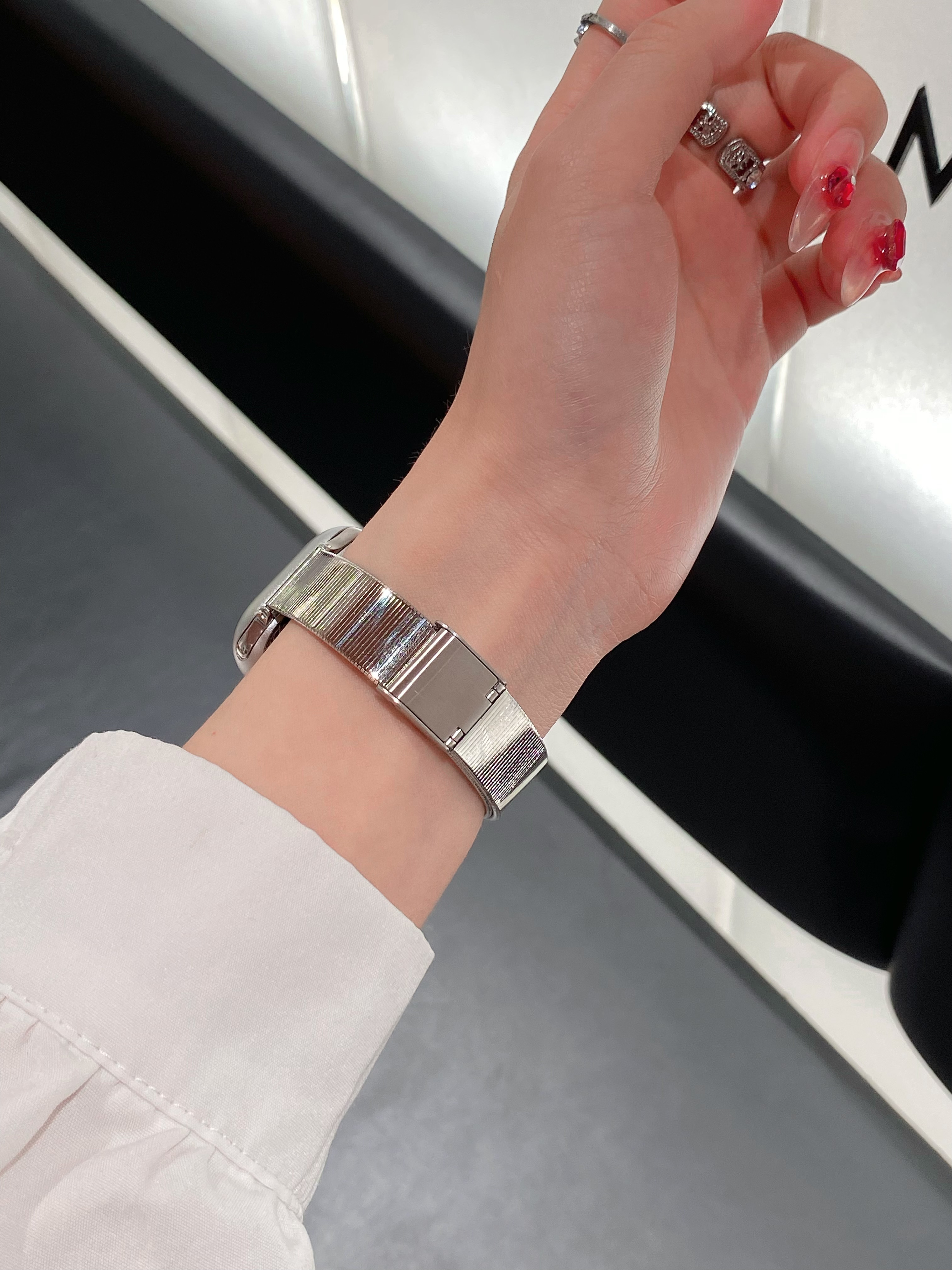 Premium Smartwatch Bands:Durable,Stylish Straps for Apple watch iwatch - Best Replacement Cat's Eye Bamboo Knot Stainless Steel