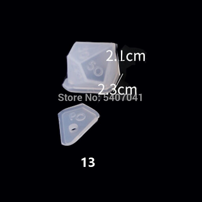 19 sztuk kostki żywiczne formy formy gamer-narzędzia kości filet kształt multi-spec formy silikonowe podejmowania: 13