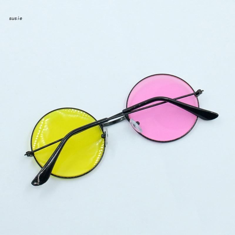 Gafas de sol con montura redonda Vintage, lentes de colores mezclados, herramienta para tomar fotos, Cosplay