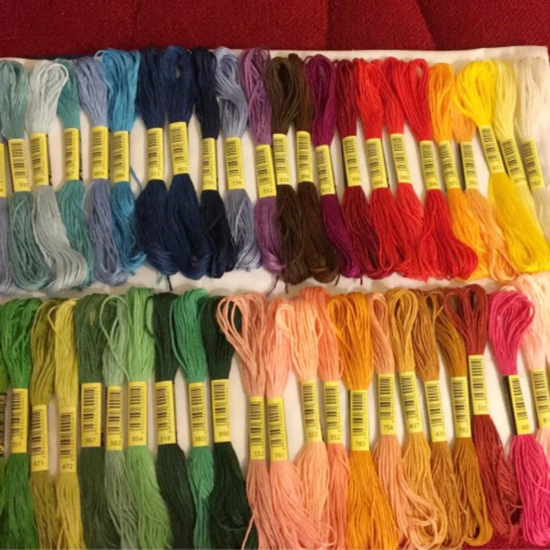 50pcs Cross Stitch Thread Anchor Similar Dmc Embroidery Floss Cross Stitch Cotton Embroidery Thread Floss Sewing Skeins Craft