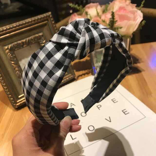 Kinder Nette Farben Gedruckt Plaid Streifen Haar Hoop Hair Mädchen Schöne Dot Bogen Kaninchen Ohren Stirnbänder Kinder Haar Zubehör