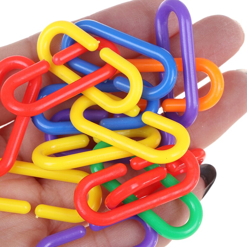 Plastic Parrot Toys C-clips Hooks Chain C-links Sugar Glider Rat Parrot Bird Toy Parts Parakeet Bird Accessories 100pcs