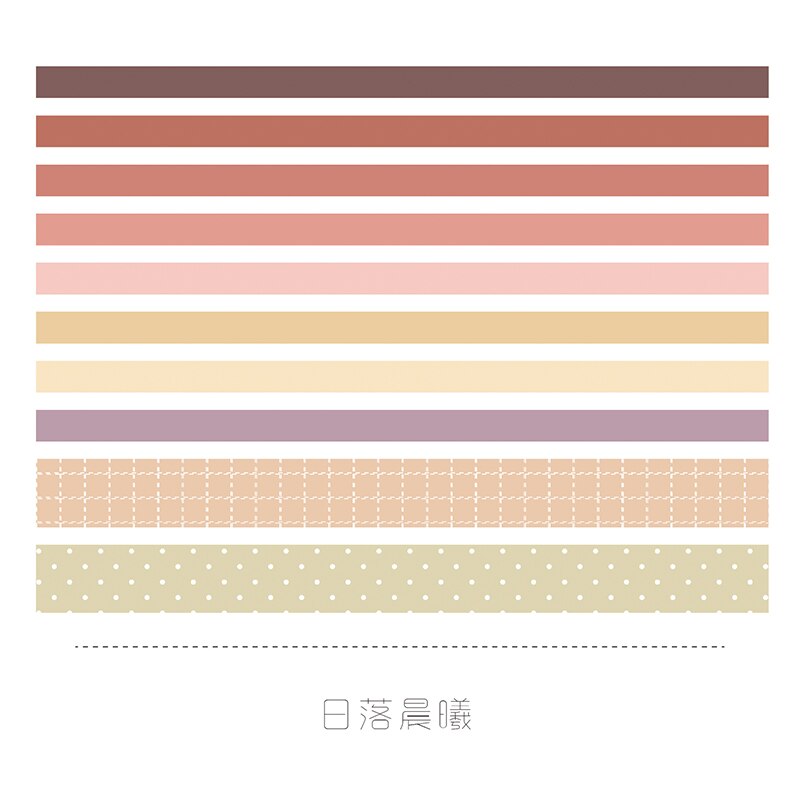 Juego de cintas Washi de cuadrícula Vintage, cinta adhesiva decorativa para diario, álbum de recortes, Material de álbum de recortes, 10 unids/set por juego: G