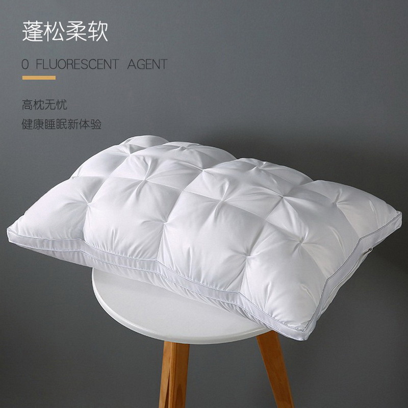 Oreillers de literie 3D Standard, oreiller de luxe 100% en plumes d'oie grises et blanches, pour la maison, l'hôtel, pour adultes: white 1pcs / 48x74cm Low 850g
