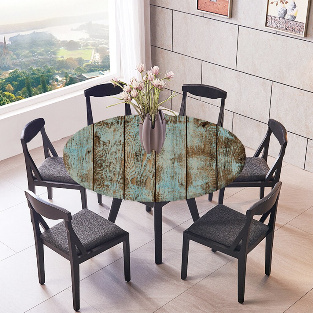 Decorative Tablecloths 47" / 59" Round Elastic Fitted Table Cloths Covers