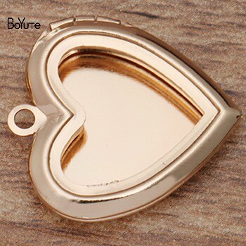 BoYuTe (10 Pieces/Lot) 20MM Metal Brass Hollow Out Heart Locket Photo Locket Charms Pendant Diy: KC Gold Plated