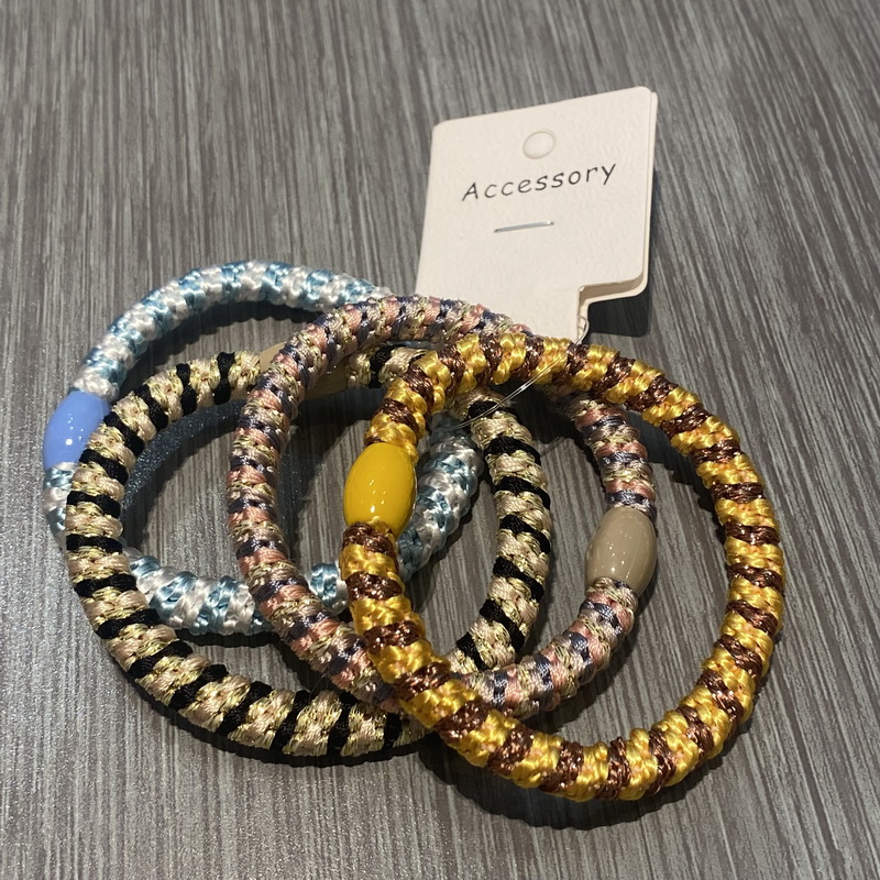 4 stks/set Vrouwen Hoge Elastiek haar elastiekjes Weave Rubberen Bandjes Voor Armbanden dames elastieken haarelastiek knekki haar elastiek Mode knekkies haar elastiek haarelastiekjes dames: Black