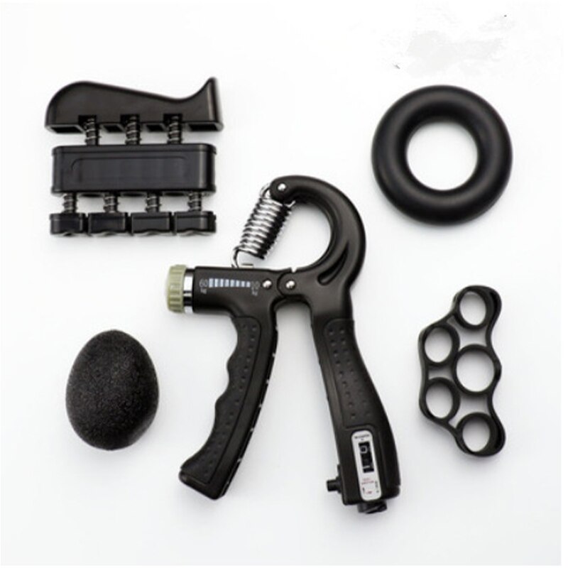 Silicone Finger Gripper Strength Resistance Trainer Hand Grip Wrist Yoga Stretcher Muscle Recovery Hand Rehabilitation Gym Tool: Gray