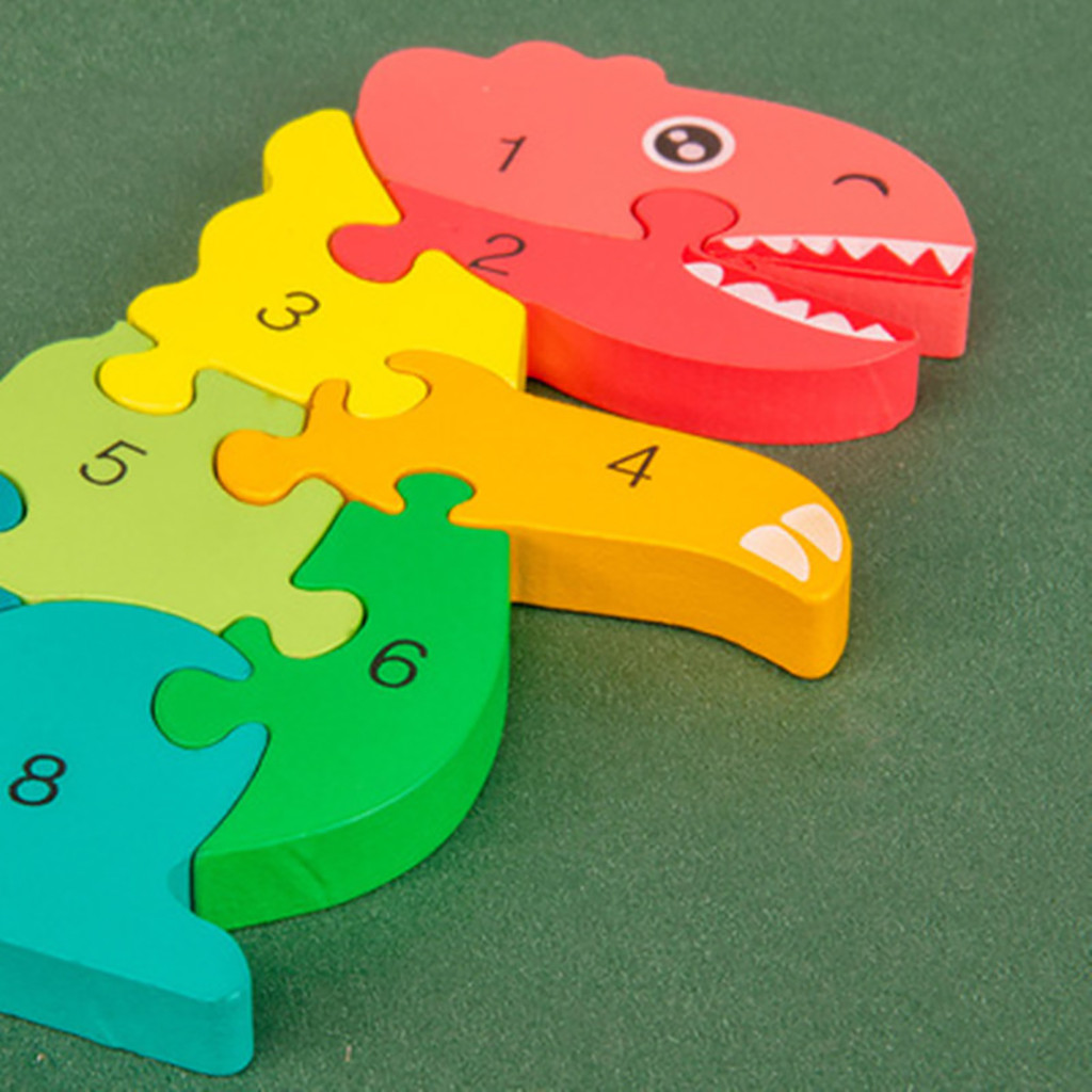 Magnetische Puzzel Kinderen Voorschoolse Educatief Digitale Dinosaurus Puzzel Houten Dier Vroege Educatief Speelgoed Puzzel