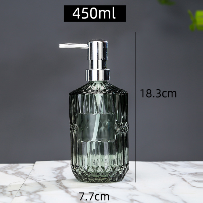 Glass Lotion Bottle Manual Press Soap Dispenser Bottle Fillable Shower Gel Shampoo Container Bottles for Bathroom Kitchen: G